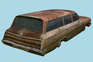 Rusty Car scanned-models, car-body, abandoned, car, vehicle, carriage, suv, van, sedan, wagon, wreck, rusty, old